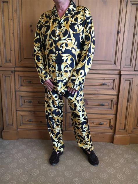 pajama robe men versace|Versace loungewear for men.